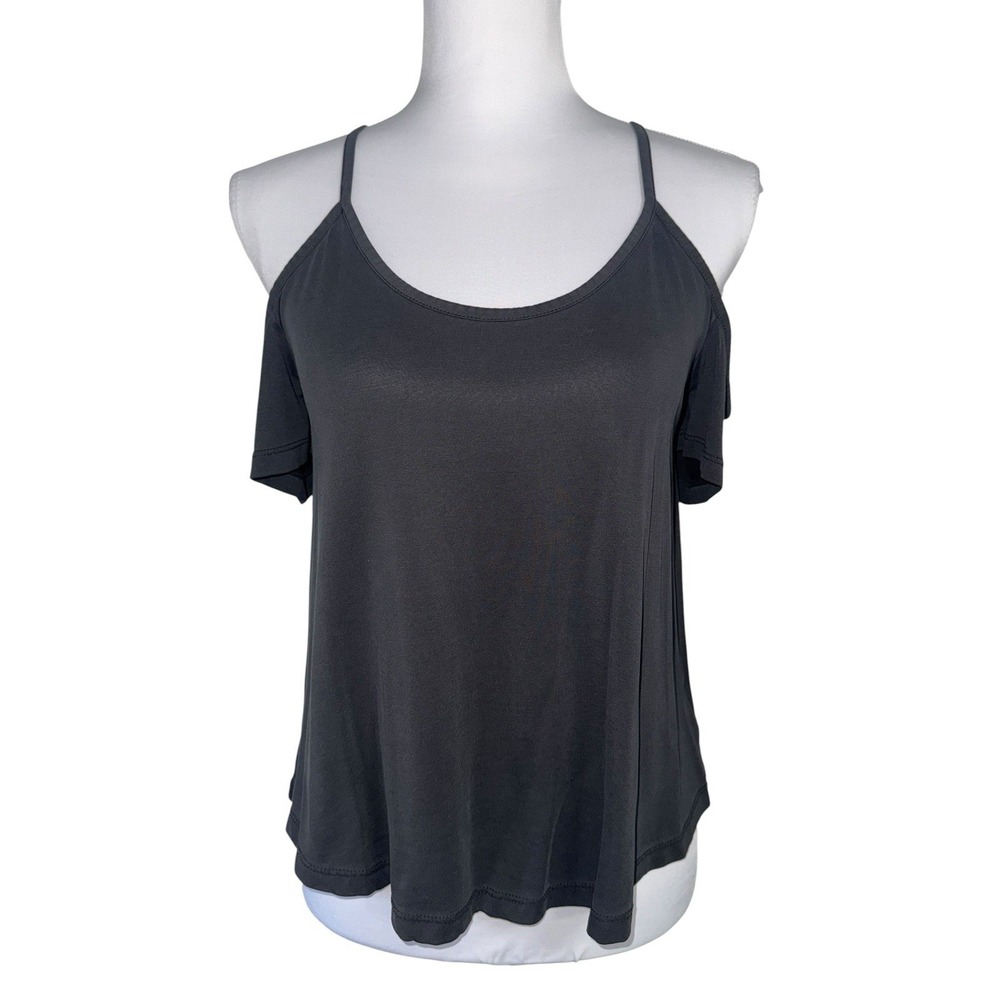 Mudd Cold Shoulder‎ Top Womens XXS Flowy Stretch Casual Short Sleeve Y2K